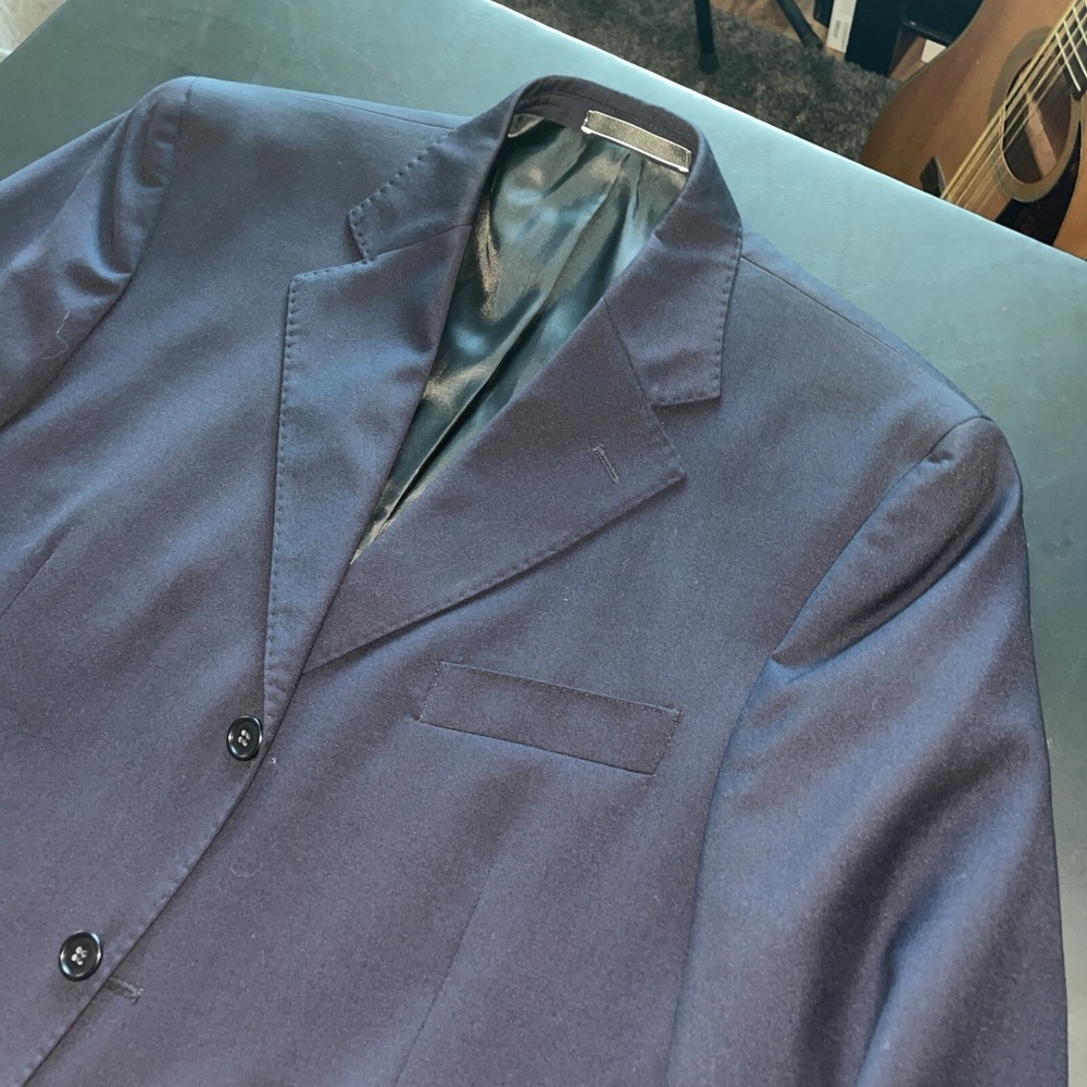 Ermenegildo Zegna Men's Navy Blue 3 Button Blazer Sport Coat Size 44 Regular